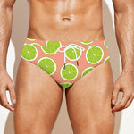 Cute Lime Pattern Print Men's Swim Briefs
