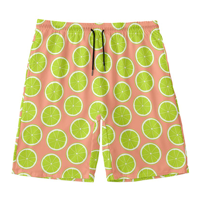 Cute Lime Pattern Print Men's Swim Trunks