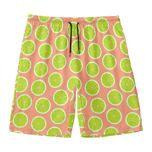 Cute Lime Pattern Print Men's Swim Trunks