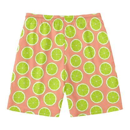 Cute Lime Pattern Print Men's Swim Trunks