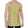Cute Lime Pattern Print Men's Velvet Tank Top