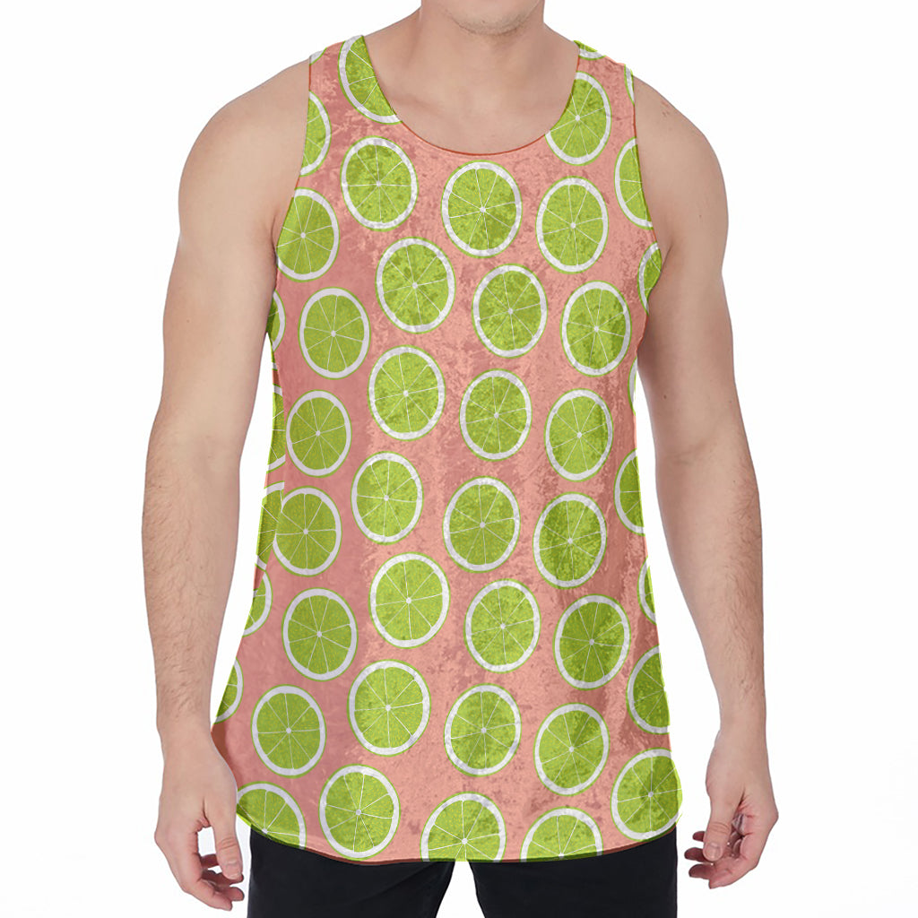 Cute Lime Pattern Print Men's Velvet Tank Top