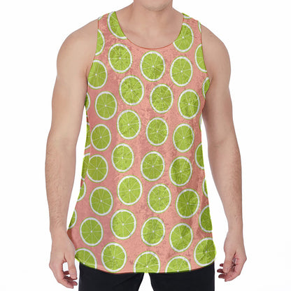 Cute Lime Pattern Print Men's Velvet Tank Top