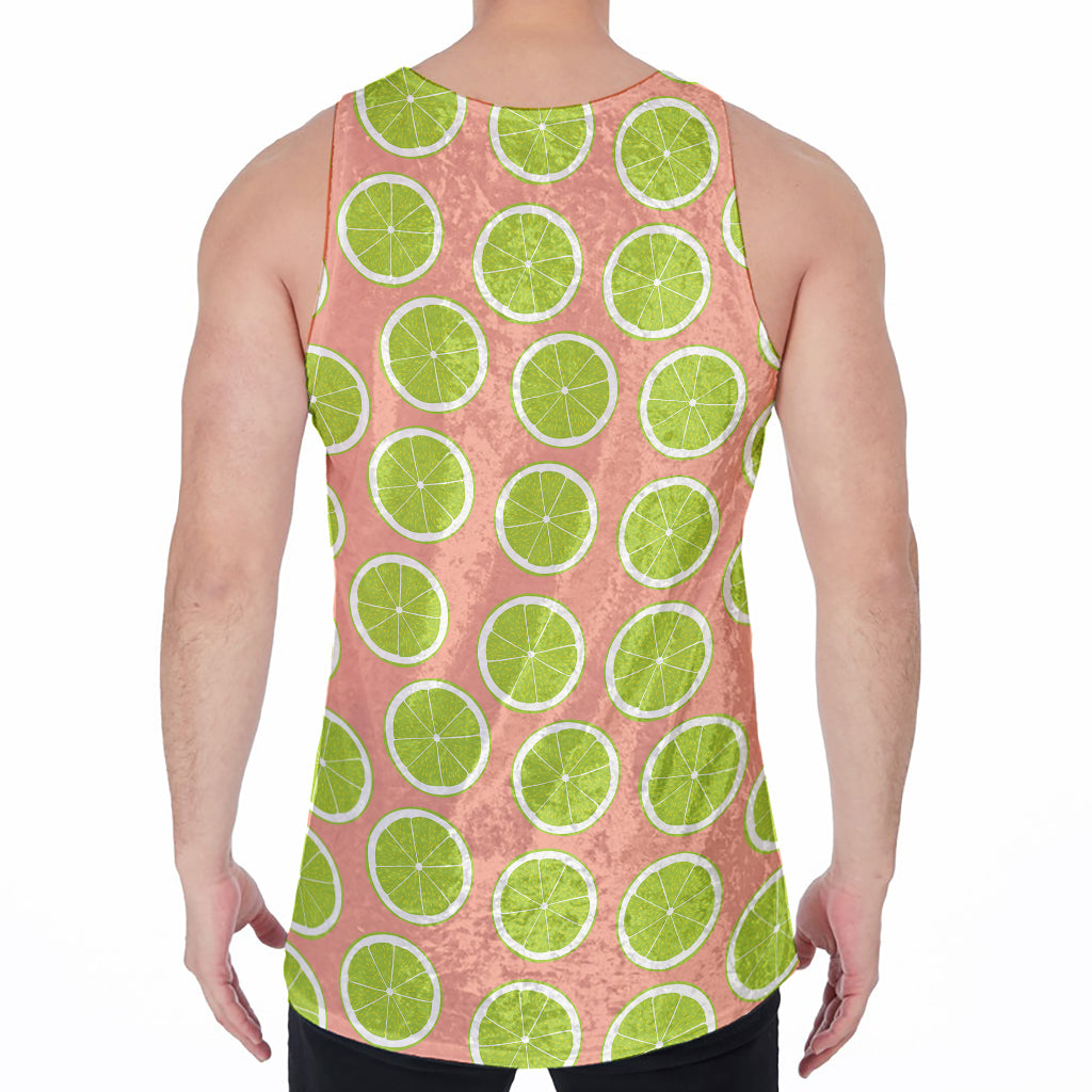 Cute Lime Pattern Print Men's Velvet Tank Top