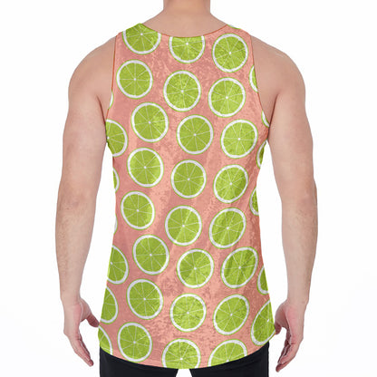Cute Lime Pattern Print Men's Velvet Tank Top