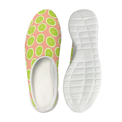Cute Lime Pattern Print Mesh Casual Shoes