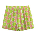 Cute Lime Pattern Print Mesh Shorts