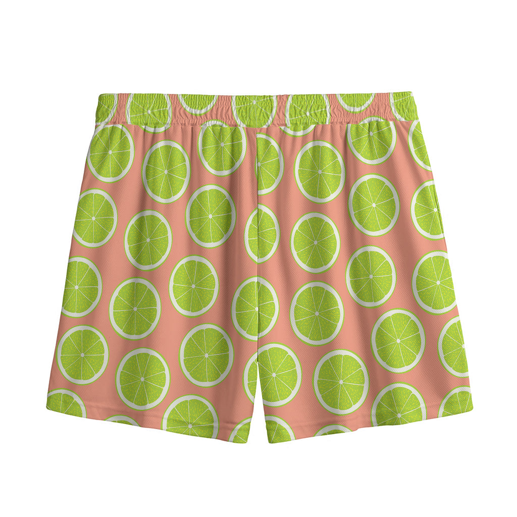 Cute Lime Pattern Print Mesh Shorts