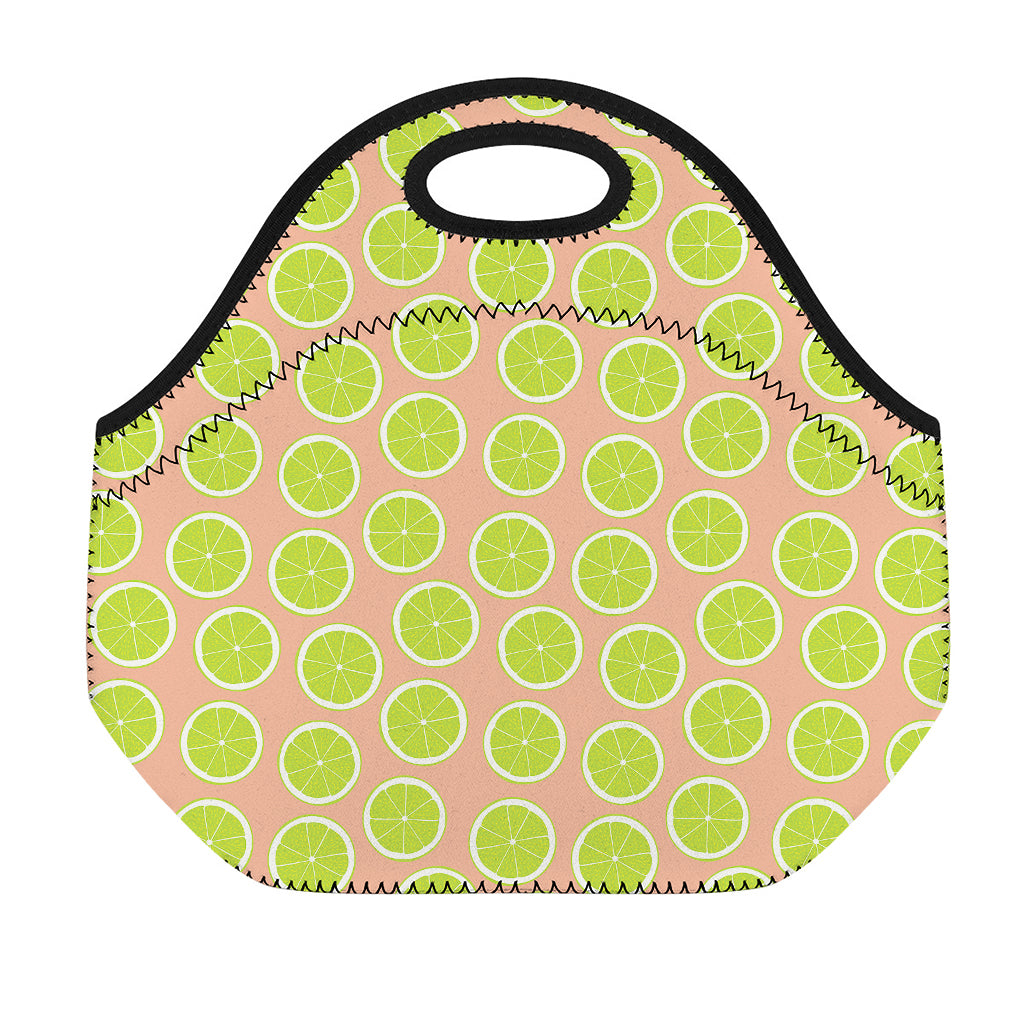 Cute Lime Pattern Print Neoprene Lunch Bag