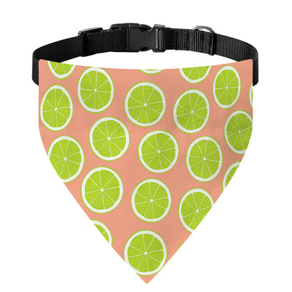 Cute Lime Pattern Print Over The Collar Dog Bandana