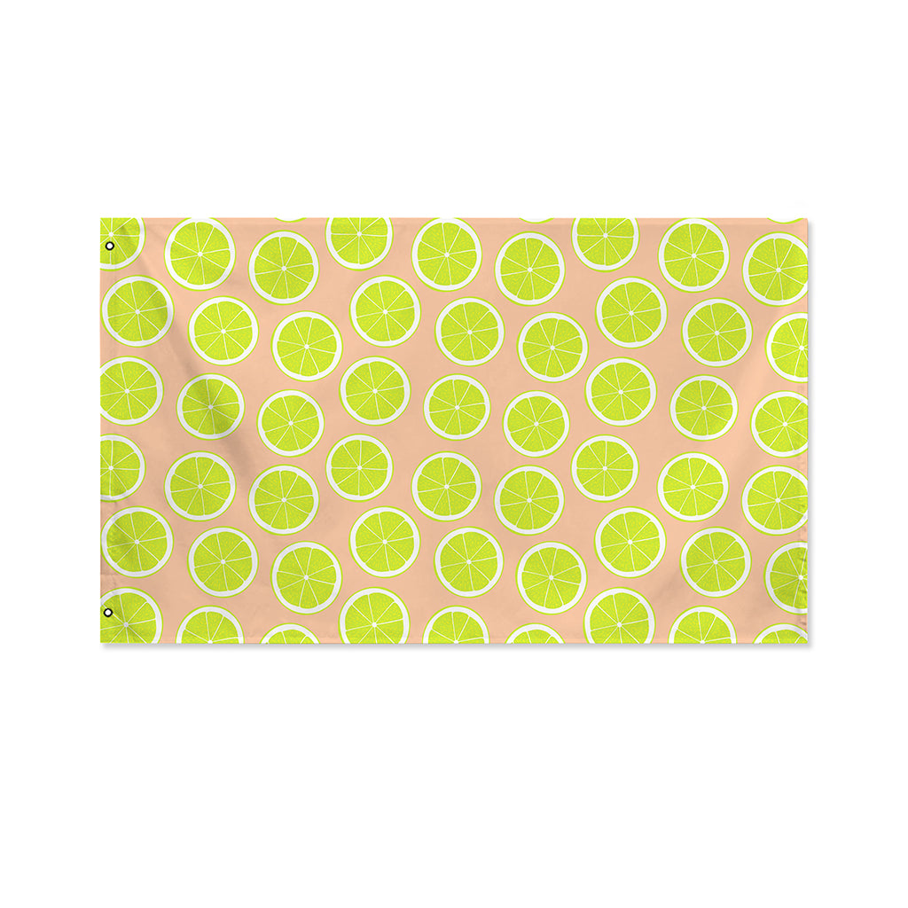 Cute Lime Pattern Print Polyester Flag