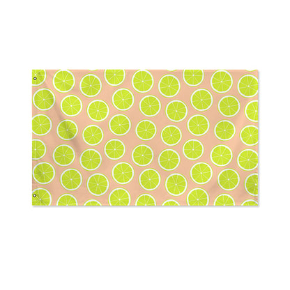 Cute Lime Pattern Print Polyester Flag