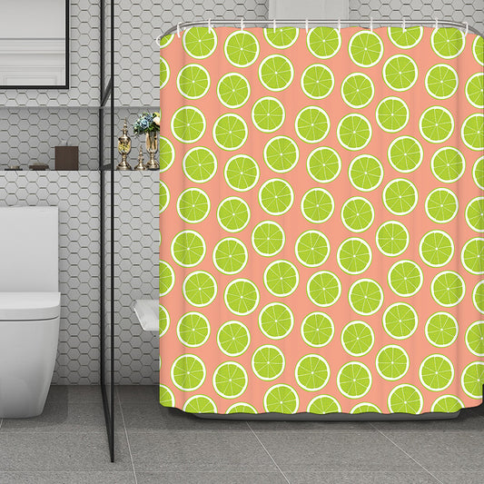 Cute Lime Pattern Print Polyester Shower Curtain