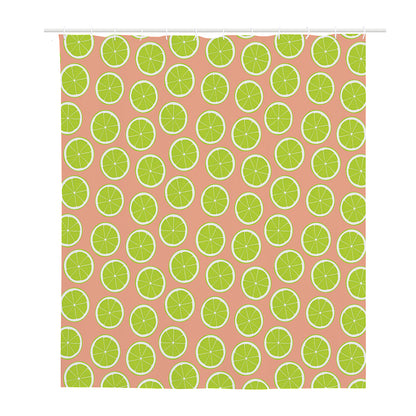 Cute Lime Pattern Print Polyester Shower Curtain