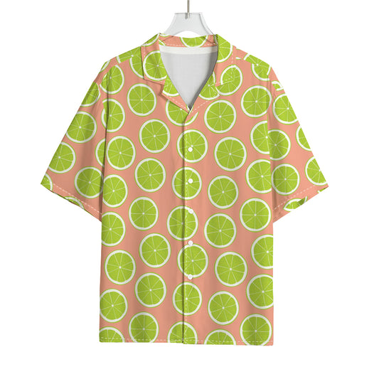 Cute Lime Pattern Print Rayon Hawaiian Shirt