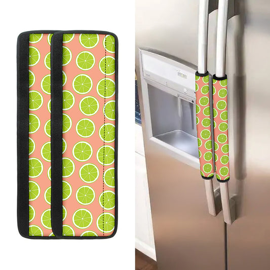 Cute Lime Pattern Print Refrigerator Handle Covers