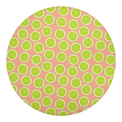 Cute Lime Pattern Print Round Blanket