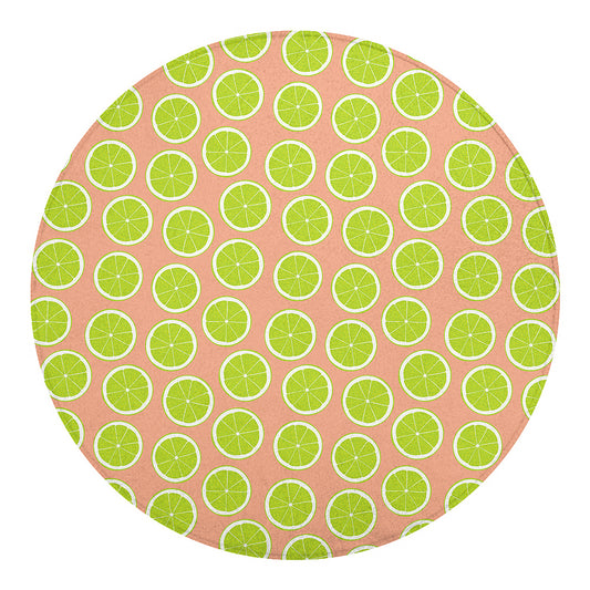 Cute Lime Pattern Print Round Blanket