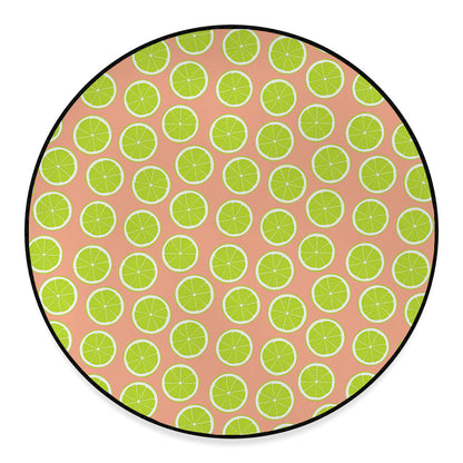 Cute Lime Pattern Print Round Floor Mat