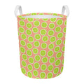 Cute Lime Pattern Print Round Laundry Basket