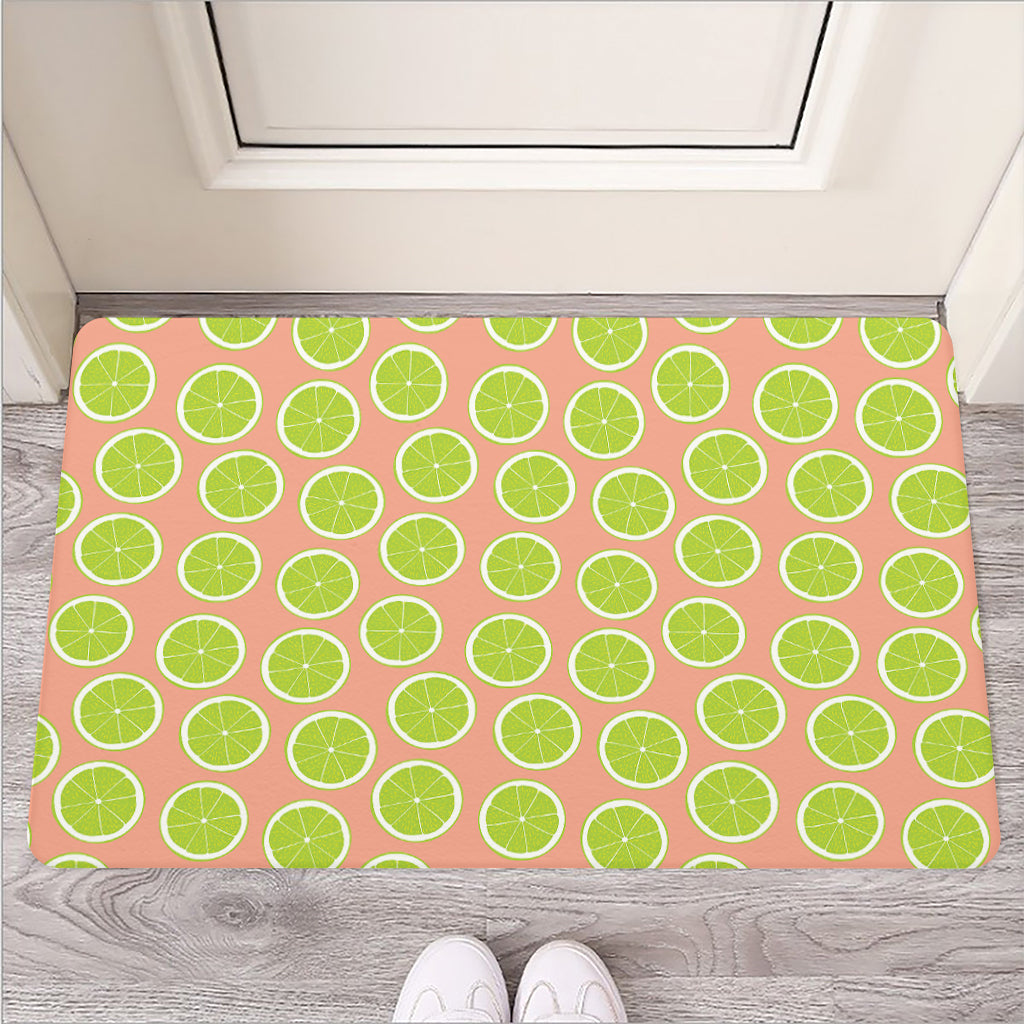Cute Lime Pattern Print Rubber Doormat