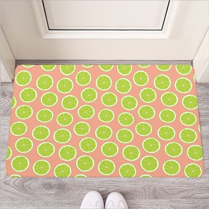 Cute Lime Pattern Print Rubber Doormat