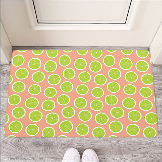 Cute Lime Pattern Print Rubber Doormat