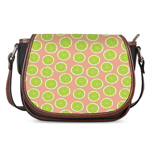 Cute Lime Pattern Print Saddle Bag
