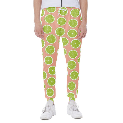 Cute Lime Pattern Print Scuba Joggers
