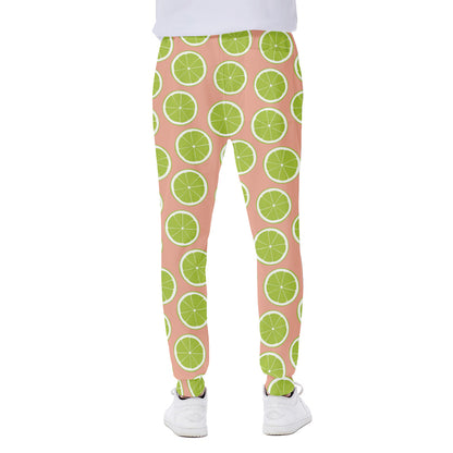 Cute Lime Pattern Print Scuba Joggers