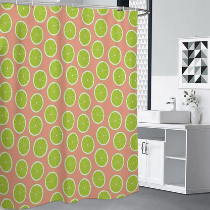 Cute Lime Pattern Print Shower Curtain