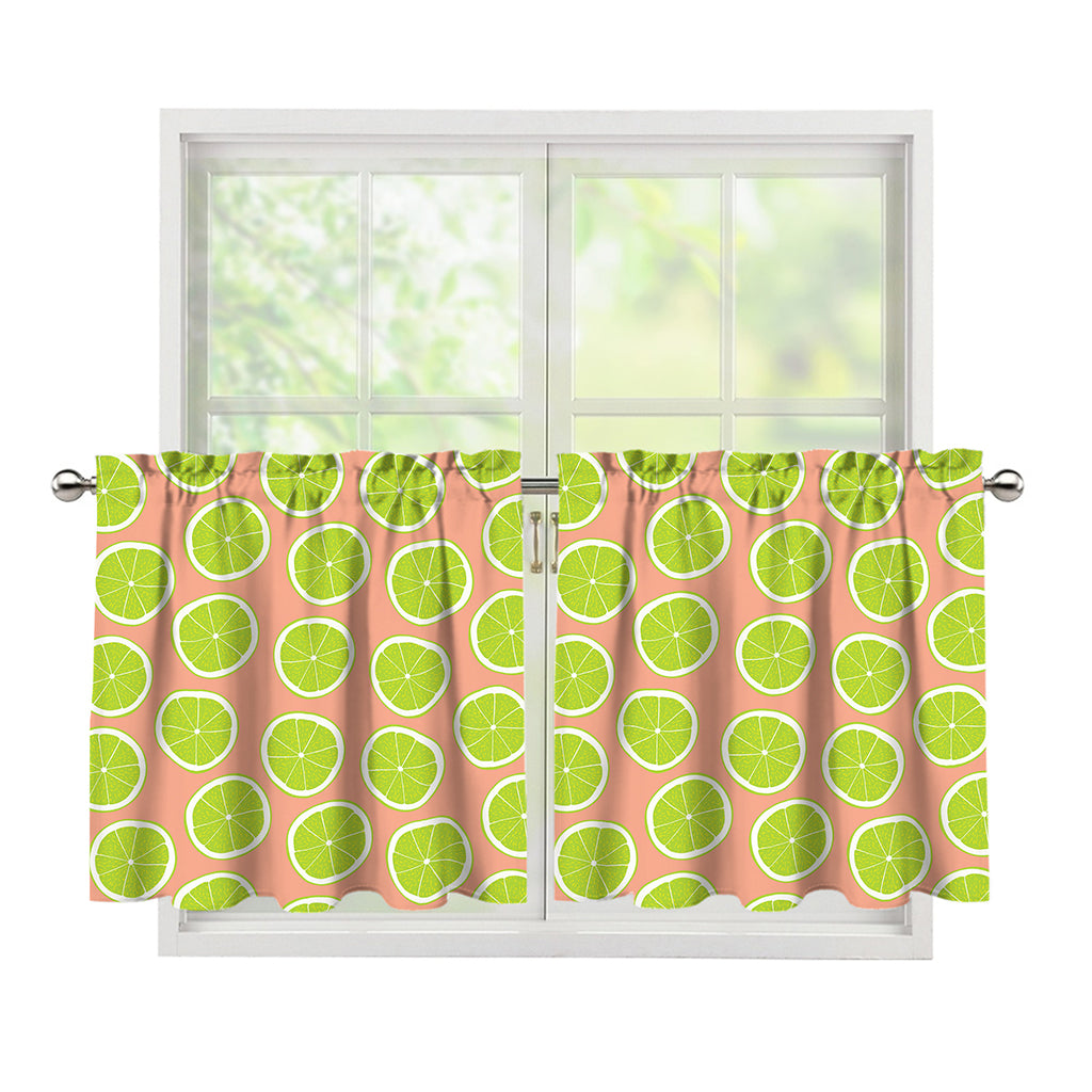 Cute Lime Pattern Print Tier Curtains