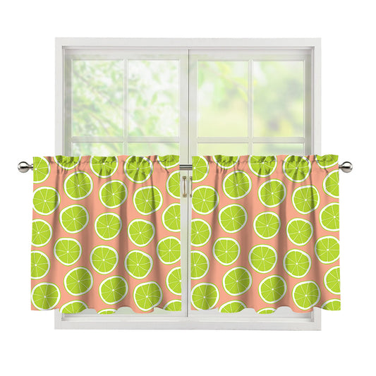 Cute Lime Pattern Print Tier Curtains