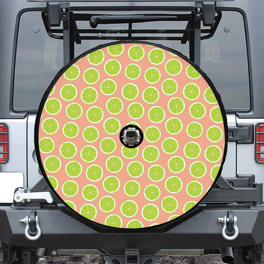 Cute Lime Pattern Print Tire Cover With Camera Hole