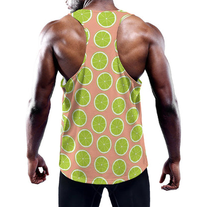 Cute Lime Pattern Print Training Tank Top