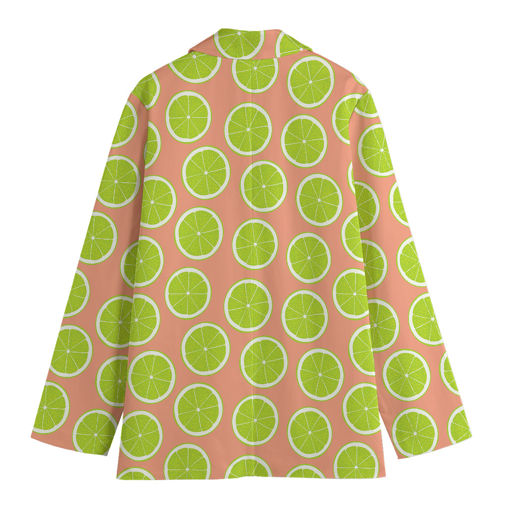 Cute Lime Pattern Print Women's Cotton Blazer