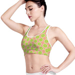 Cute Lime Pattern Print Women's Sports Bra