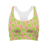 Cute Lime Pattern Print Women's Sports Bra