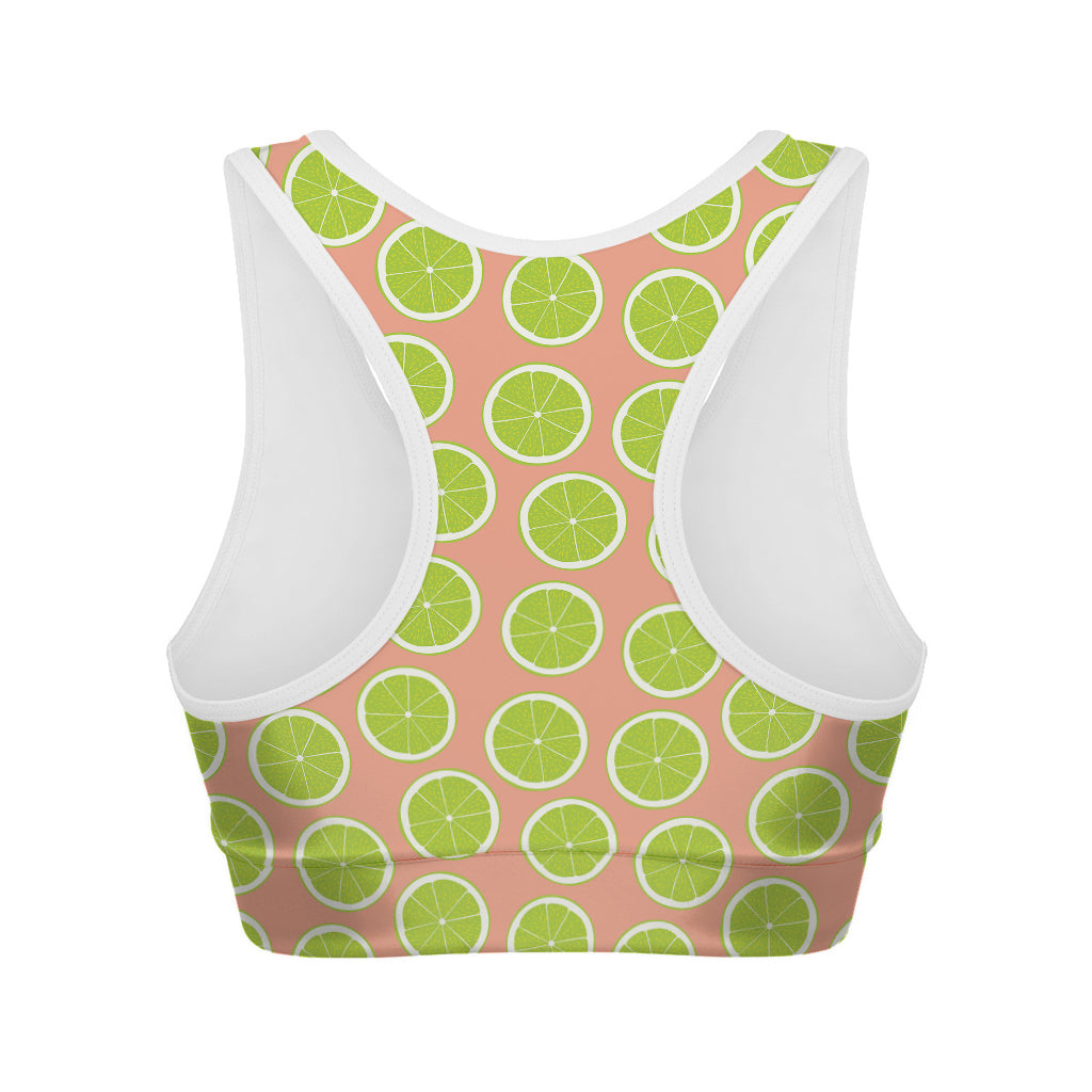 Cute Lime Pattern Print Women's Sports Bra