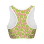 Cute Lime Pattern Print Women's Sports Bra