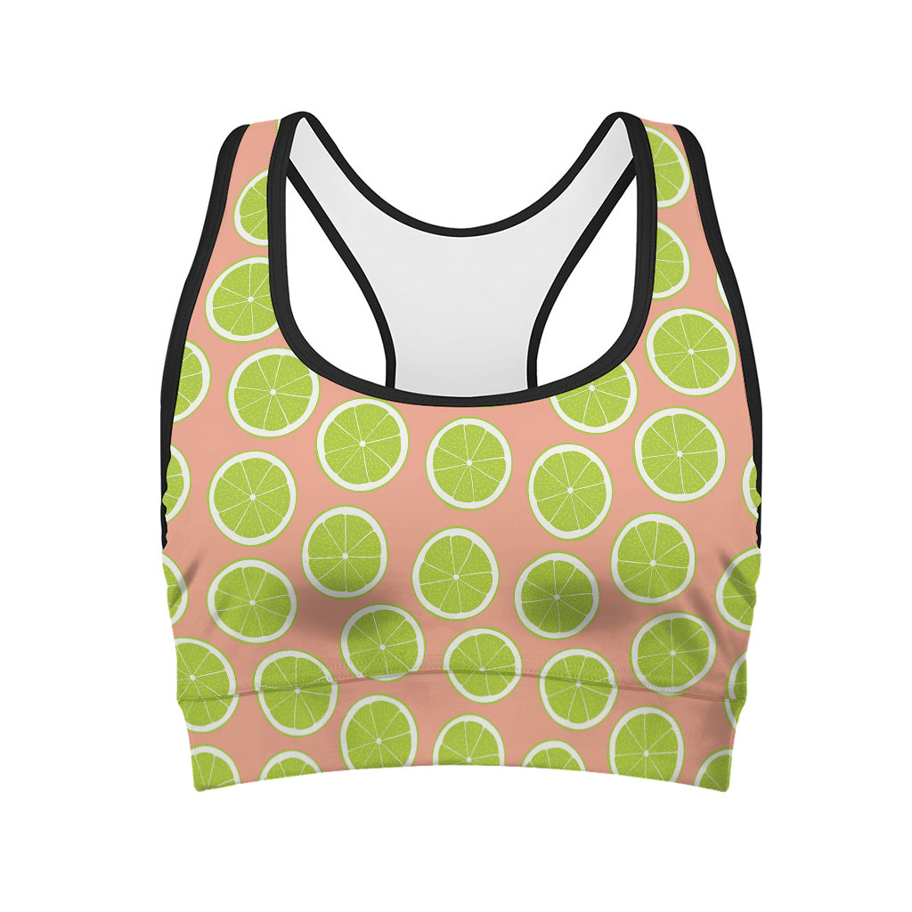 Cute Lime Pattern Print Women's Sports Bra