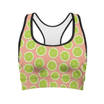 Cute Lime Pattern Print Women's Sports Bra