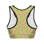 Cute Lime Pattern Print Women's Sports Bra