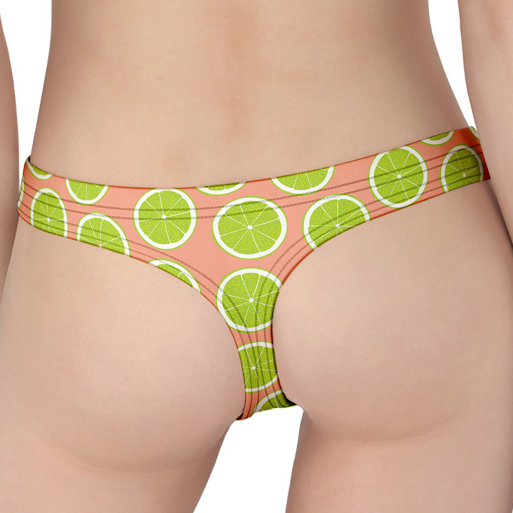 Cute Lime Pattern Print Women's Thong