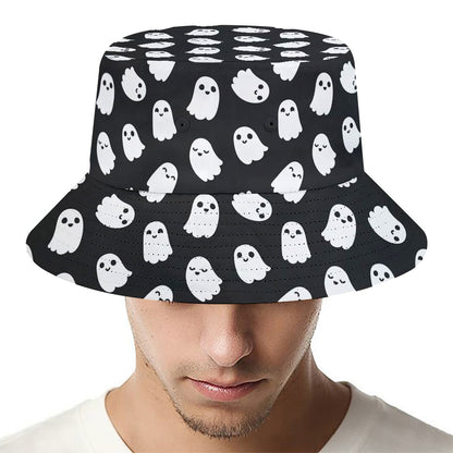 Cute Little Ghost Pattern Print Bucket Hat