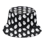 Cute Little Ghost Pattern Print Bucket Hat