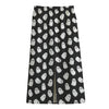 Cute Little Ghost Pattern Print Cotton Front Slit Maxi Skirt