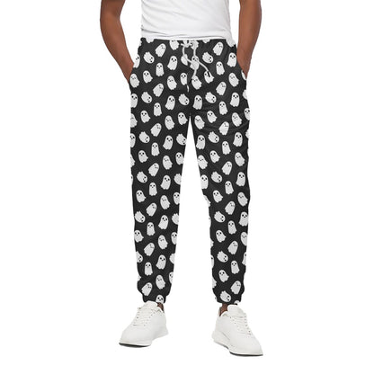 Cute Little Ghost Pattern Print Cotton Pants