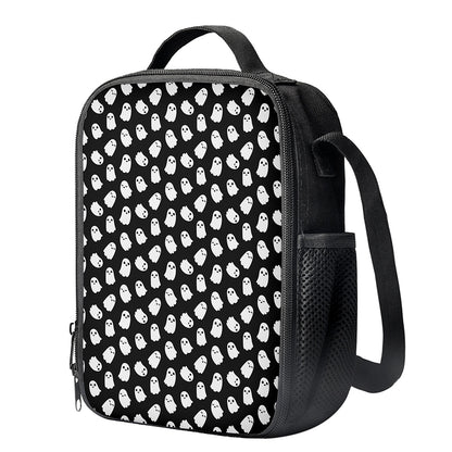 Cute Little Ghost Pattern Print Crossbody Lunch Bag