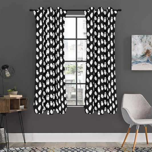 Cute Little Ghost Pattern Print Curtain